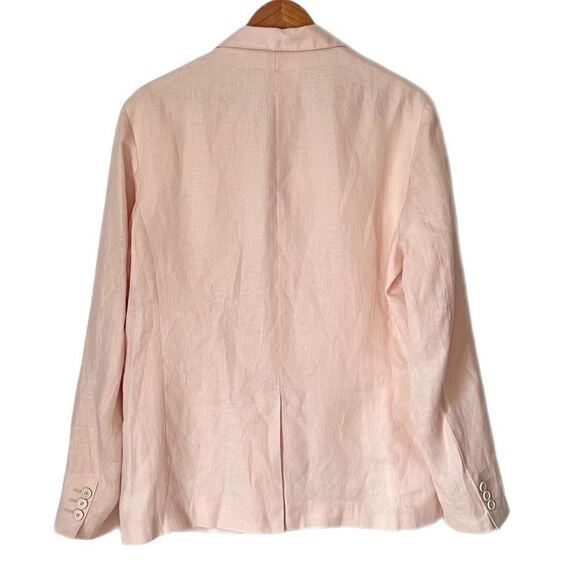 Zara Mens Pink Linen Suit Jacket Blazer - Picture 4 of 8